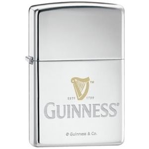 Zippo Feuerzeug Guinness Harfe Chrom poliert.jpg